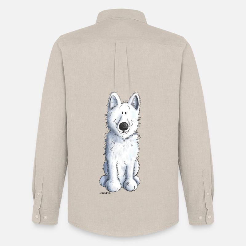 Schweizer Schäferhund - Männer Oxford Hemd von Stanley/Stella - Beige