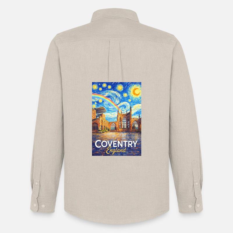 Coventry, Englands Skyline Starfall - Oxfordskjorte herre Stanley/Stella - beige
