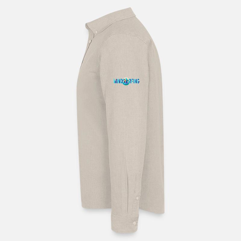 Windsurfing Penguin - Männer Oxford Hemd von Stanley/Stella - Beige