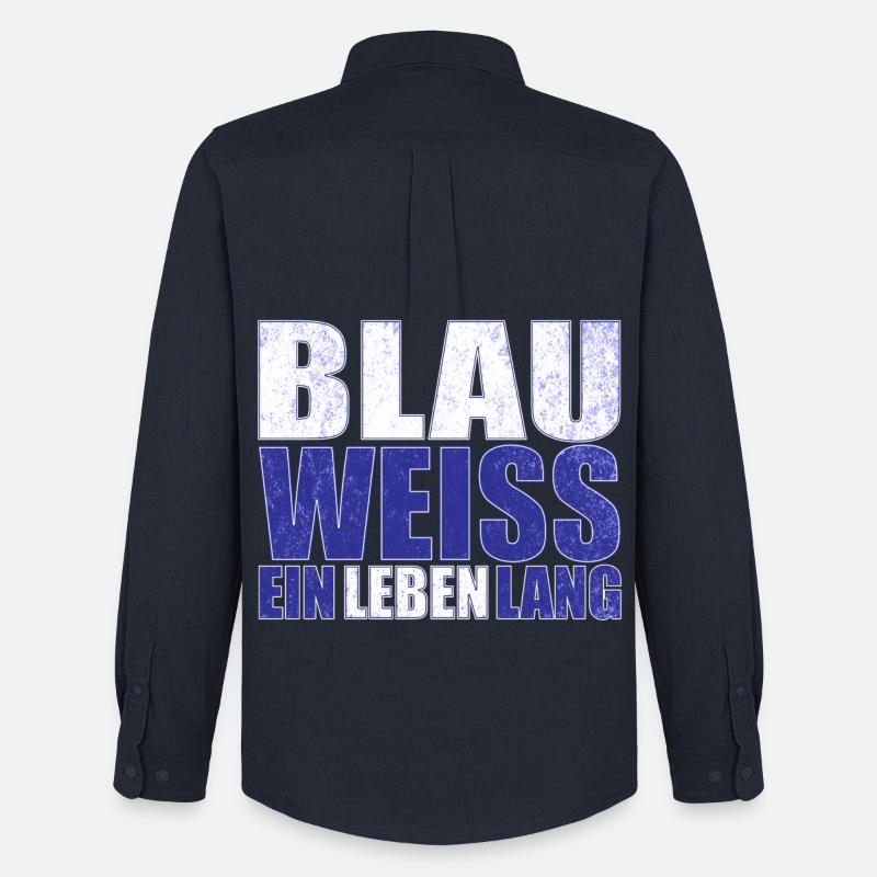 Blau Weiss ein Leben Lang - Männer Oxford Hemd von Stanley/Stella - Navy