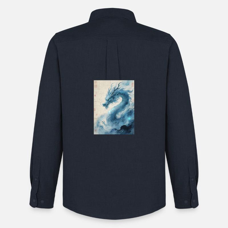 Der Erste Wind: Blauer Drache – Wiederbelebung - Männer Oxford Hemd von Stanley/Stella - Navy