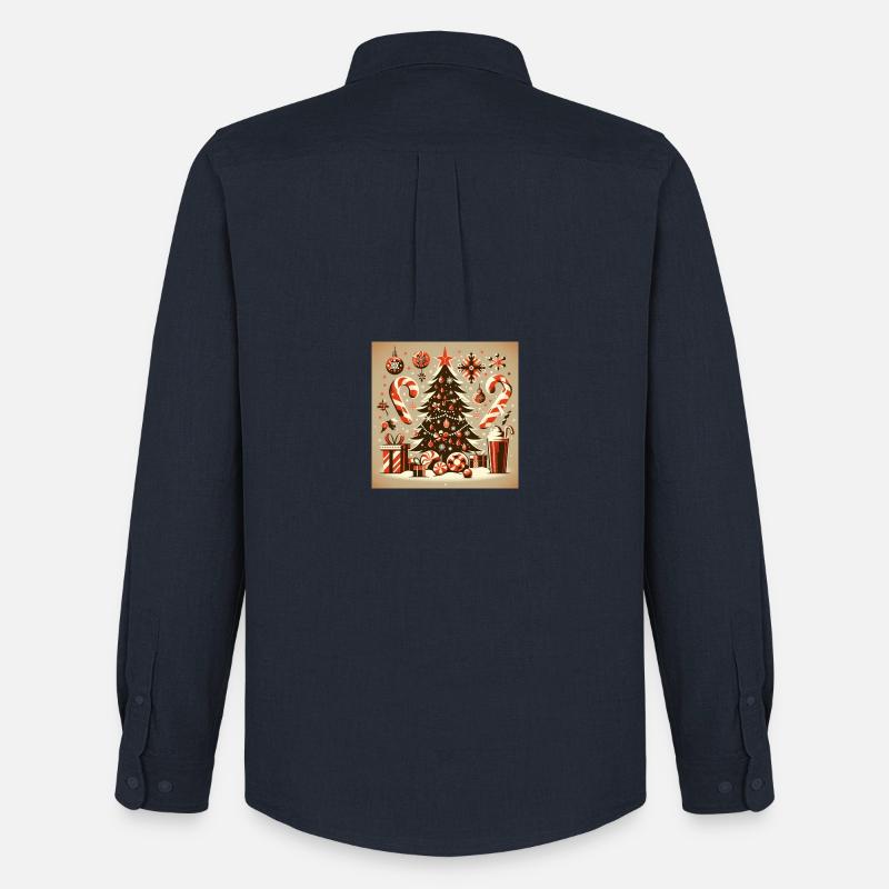 Weihnachts Design 1 - Männer Oxford Hemd von Stanley/Stella - Navy