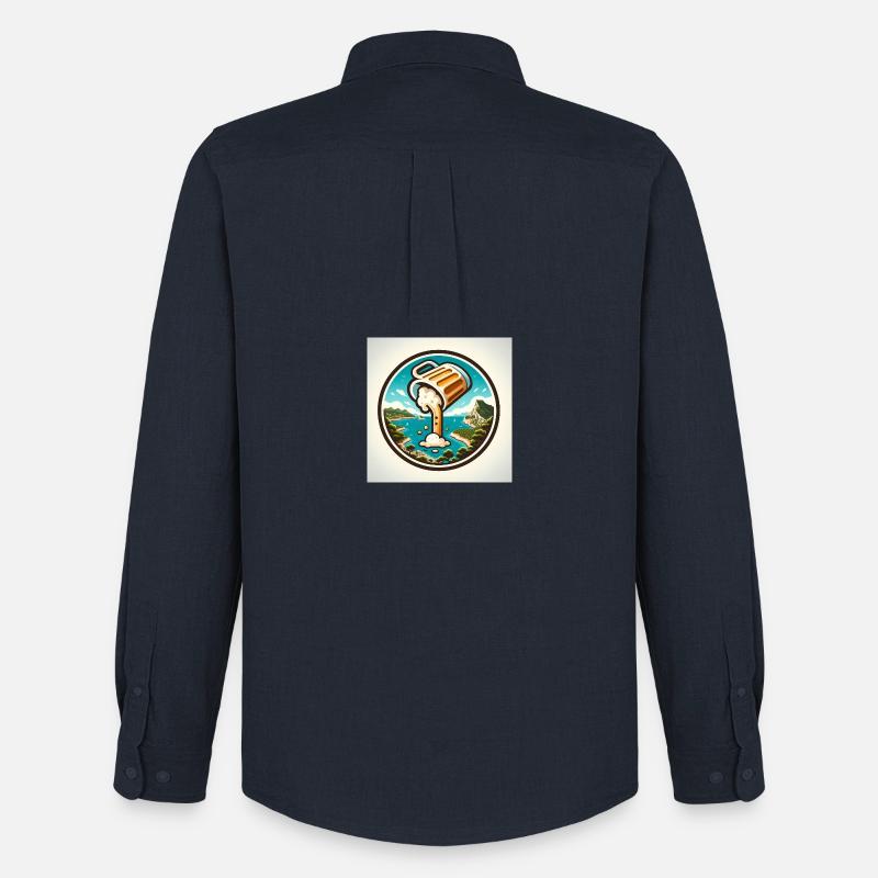Mallorca & Bier! - Männer Oxford Hemd von Stanley/Stella - Navy