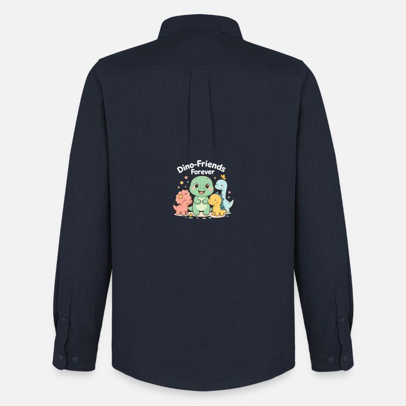 Dino-Friends - Männer Oxford Hemd von Stanley/Stella - Navy