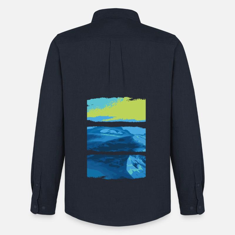 Blaugrüne Landschaft Meer - Männer Oxford Hemd von Stanley/Stella - Navy