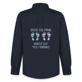 gender reveal party - Männer Oxford Hemd von Stanley/Stella - Navy - Hinten - AI Model Male 185 dark (185cm)