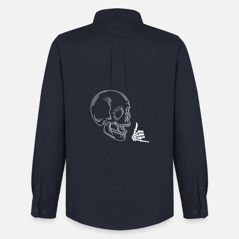 Schaukelnder Schädel - Männer Oxford Hemd von Stanley/Stella - Navy