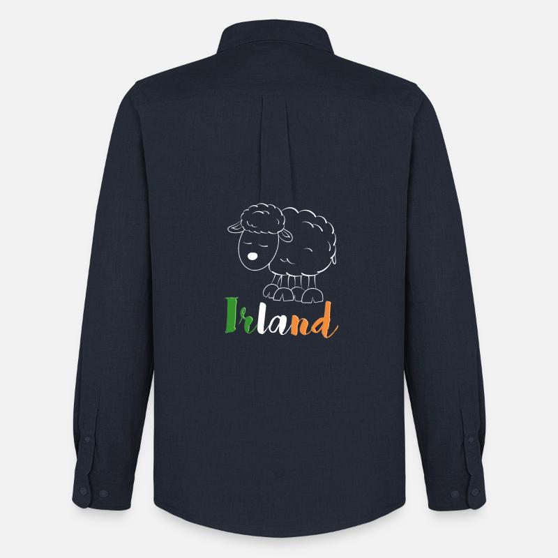 Irland Schaf (bunte Version) - Männer Oxford Hemd von Stanley/Stella - Navy