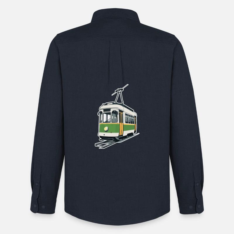 Straßenbahn Tram Bahn - Männer Oxford Hemd von Stanley/Stella - Navy