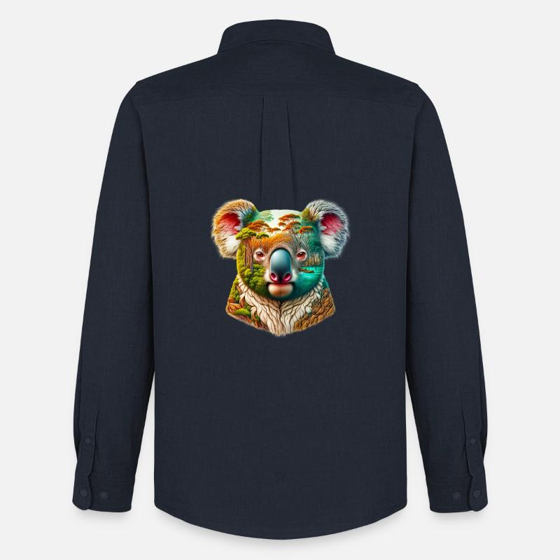 Koala - Männer Oxford Hemd von Stanley/Stella - Navy
