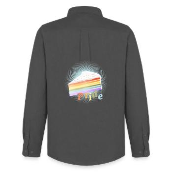 Morceau de gâteau arc-en-ciel aux couleurs pastel délicates - Chemise Oxford homme Stanley/Stella - charbon - Dos - AI Model Male 185 dark (185cm)