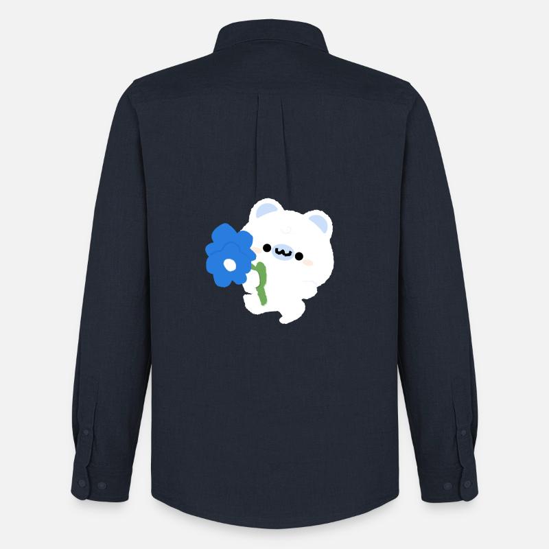 Romantischer Eisbär - Männer Oxford Hemd von Stanley/Stella - Navy