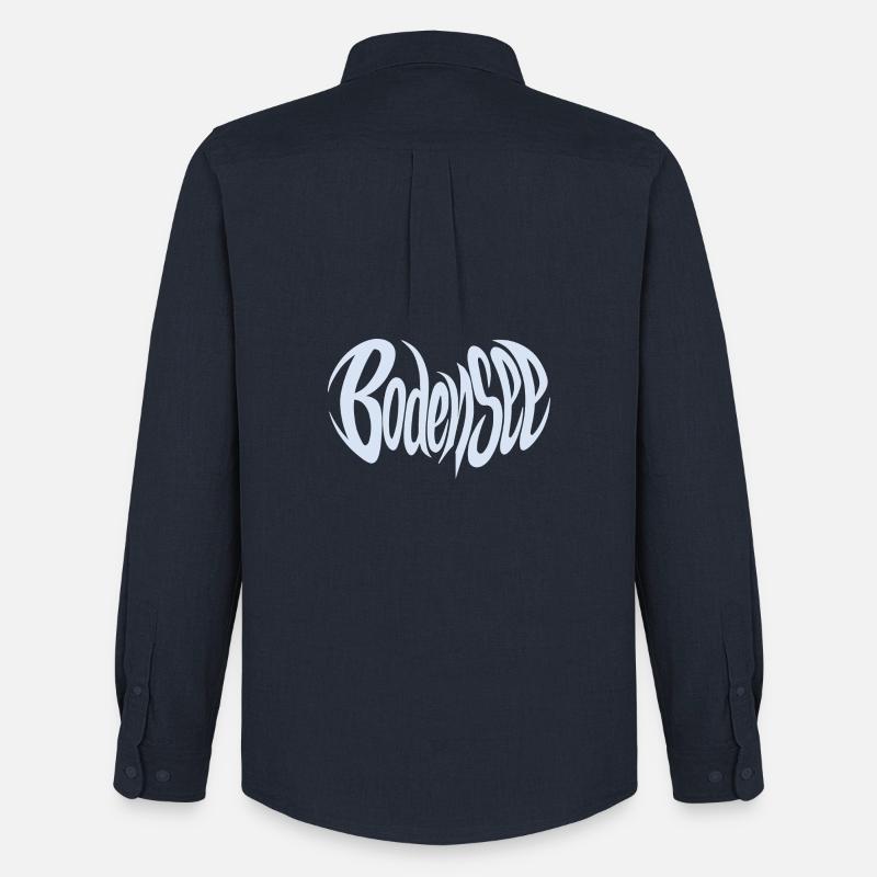 Bodensee Schriftzug - Männer Oxford Hemd von Stanley/Stella - Navy