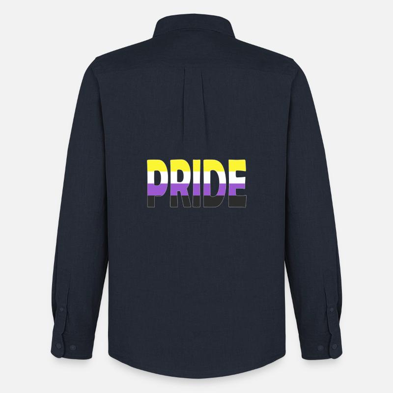 Pride Schriftzug Non-Binary Nichtbinär LGBTQ - Männer Oxford Hemd von Stanley/Stella - Navy