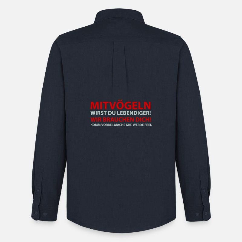 MITVÖGELN Wir brauchen dich - Männer Oxford Hemd von Stanley/Stella - Navy