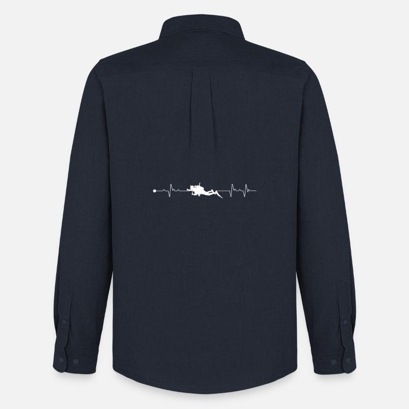 Herzschlag-Tauchen - Männer Oxford Hemd von Stanley/Stella - Navy