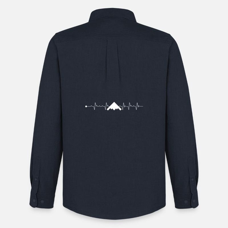 Flugzeug-Jet-Herzschlag - Männer Oxford Hemd von Stanley/Stella - Navy
