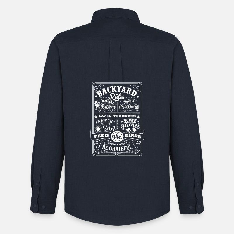 Backyard rules - Männer Oxford Hemd von Stanley/Stella - Navy
