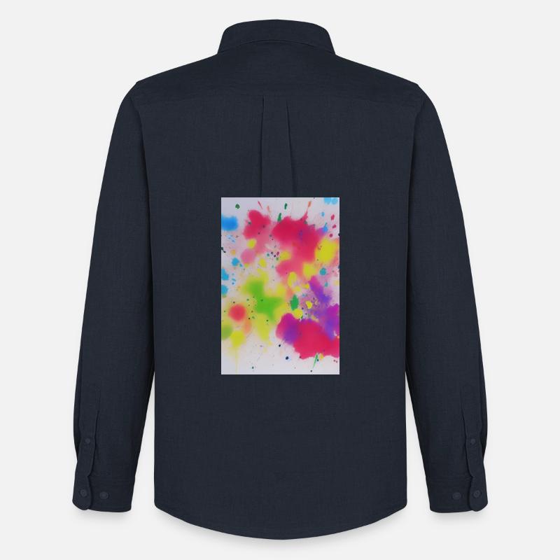 Bunte Farbspritzer - Männer Oxford Hemd von Stanley/Stella - Navy