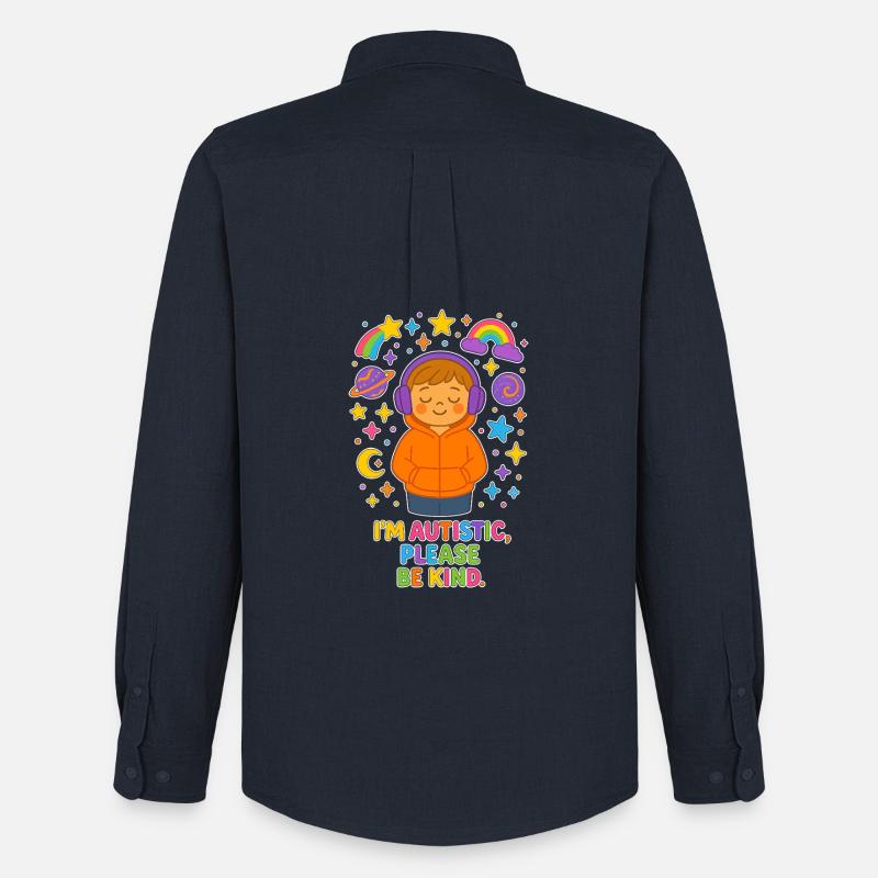 I'm Autistic Please Be Kind - Autismus Kinder - Männer Oxford Hemd von Stanley/Stella - Navy