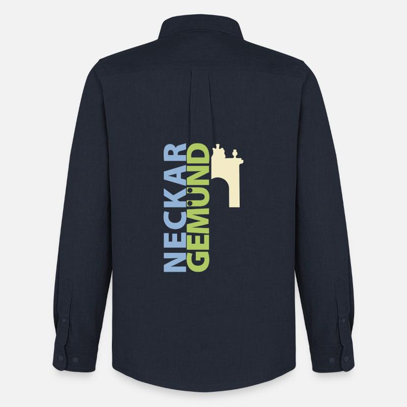 Neckargemuend Stadttor - Männer Oxford Hemd von Stanley/Stella - Navy