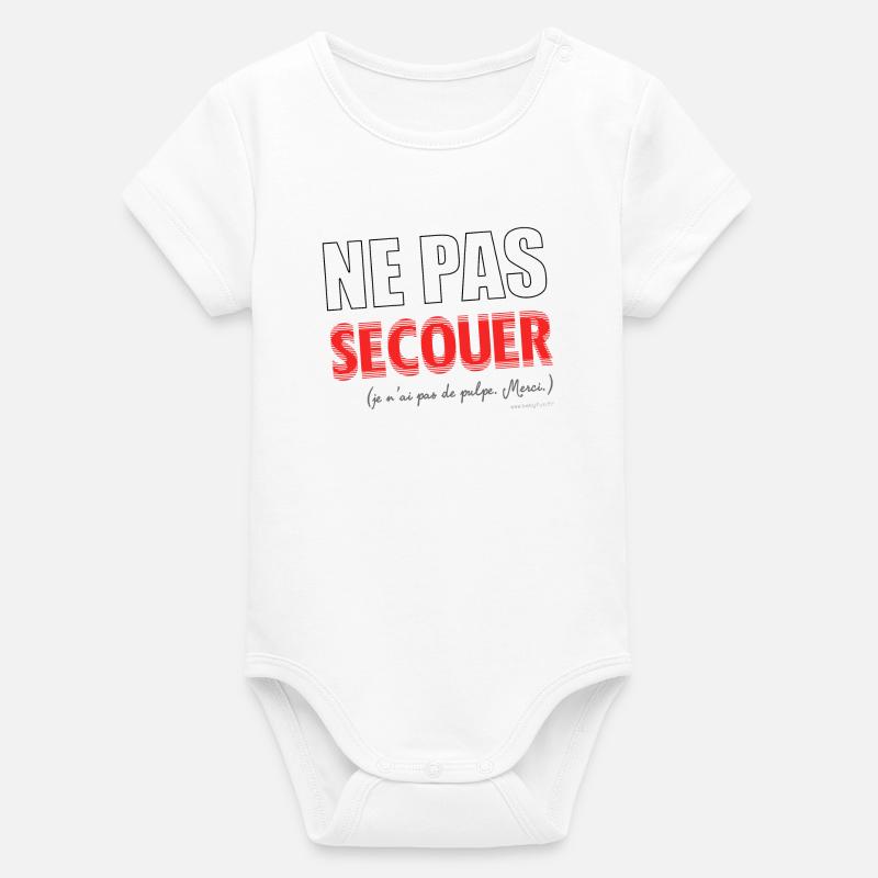 Ne pas secouer - Body bébé manches courtes bio Stanley/Stella - blanc