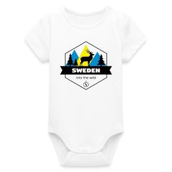 Sweden Into the Wild - Organic Short Sleeve Baby Bodysuit by Stanley/Stella - white - Front