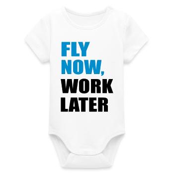 fly - Organic Short Sleeve Baby Bodysuit by Stanley/Stella - white - Front