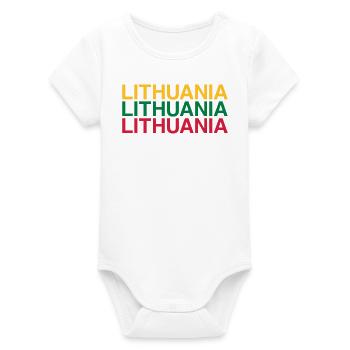 LITHUANIA Lithuania flag - Organic Short Sleeve Baby Bodysuit by Stanley/Stella - white - Front