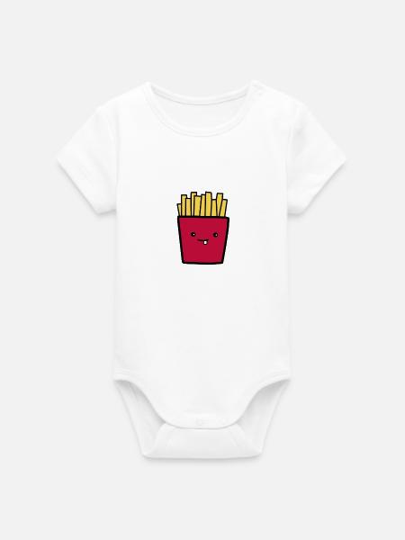 Pommes - Organic Kurzarm-Babybody von Stanley/Stella - Weiß