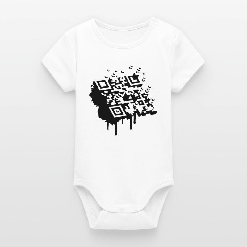 A 3D bar code as a graffiti Organic Short Sleeve Baby Bodysuit by Stanley/Stella