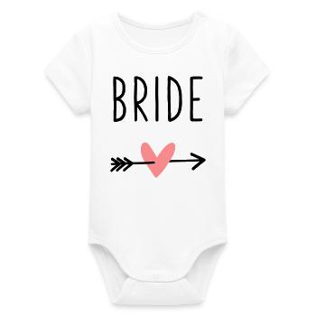 Bride heart cupid arrow bachelor party - Organic Short Sleeve Baby Bodysuit by Stanley/Stella - white - Front