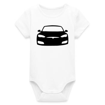 Model S Symbol - Organic Kurzarm-Babybody von Stanley/Stella - Weiß - Vorne