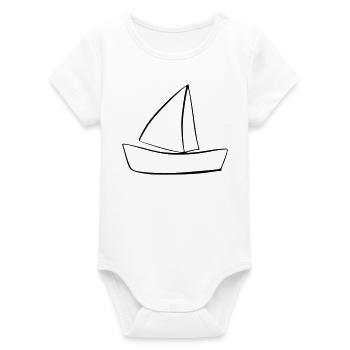 Boot - Organic Kurzarm-Babybody von Stanley/Stella - Weiß - Vorne