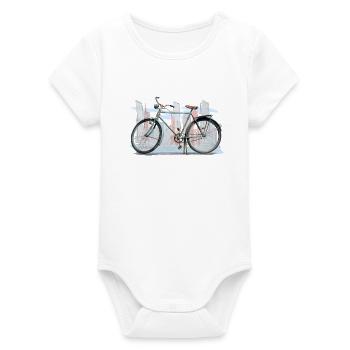 Bicycle - Organic Short Sleeve Baby Bodysuit by Stanley/Stella - white - Front