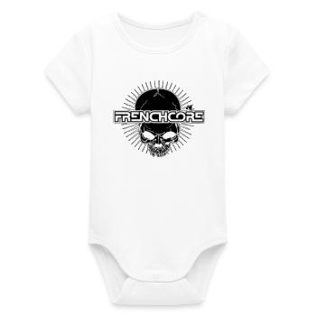 Frenchoire Skull with Energy Aura - Organic Short Sleeve Baby Bodysuit by Stanley/Stella - white - Front