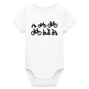 Evolution Mountainbike MTB ATB Fahrrad - Organic Kurzarm-Babybody von Stanley/Stella - Weiß - Vorne