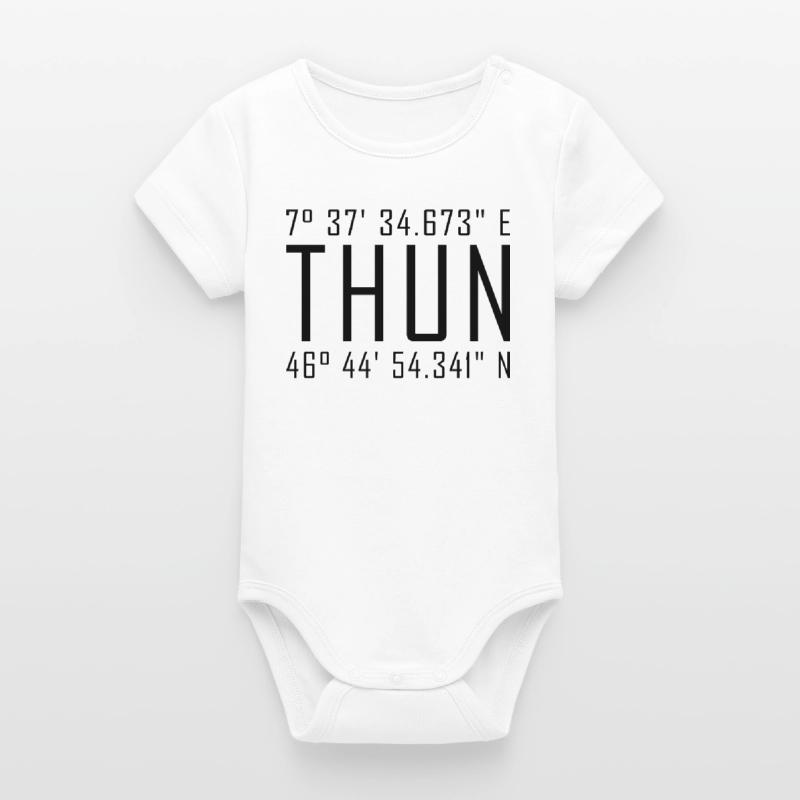 Thun Coordinates – Typography with Local Reference Besch Organic Short Sleeve Baby Bodysuit by Stanley/Stella