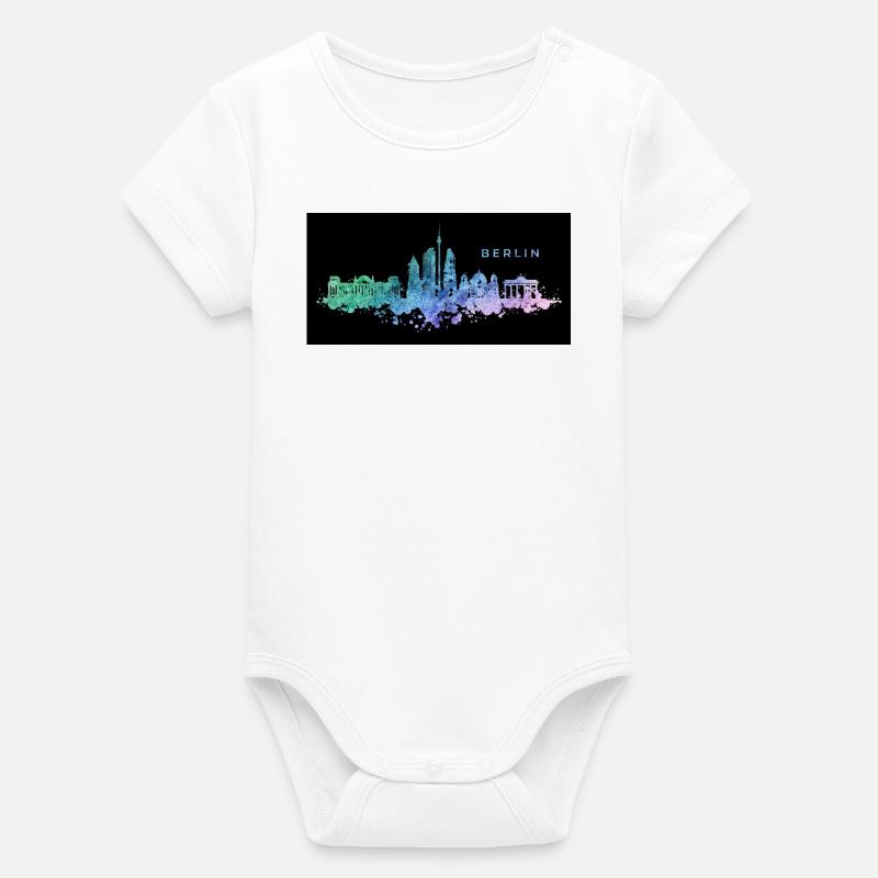 Skyline de Berlin - Body bébé manches courtes bio Stanley/Stella - blanc
