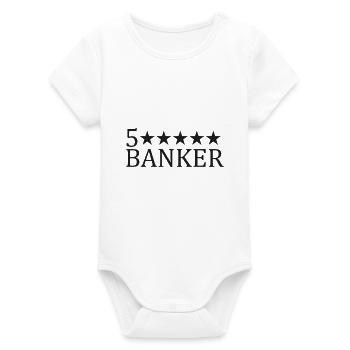 Fünf-Sterne Banker Logo - Organic Kurzarm-Babybody von Stanley/Stella - Weiß - Vorne