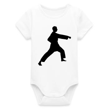 Punch karaté ou teakwondo punch - Body bébé manches courtes bio Stanley/Stella - blanc - Devant