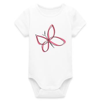 Butterfly - Organic Short Sleeve Baby Bodysuit by Stanley/Stella - white - Front