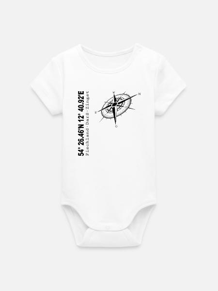Fischland - Darß - Zingst - Organic Kurzarm-Babybody von Stanley/Stella - Weiß