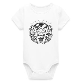 Craft Electric Pattern - Organic Short Sleeve Baby Bodysuit by Stanley/Stella - white - Front