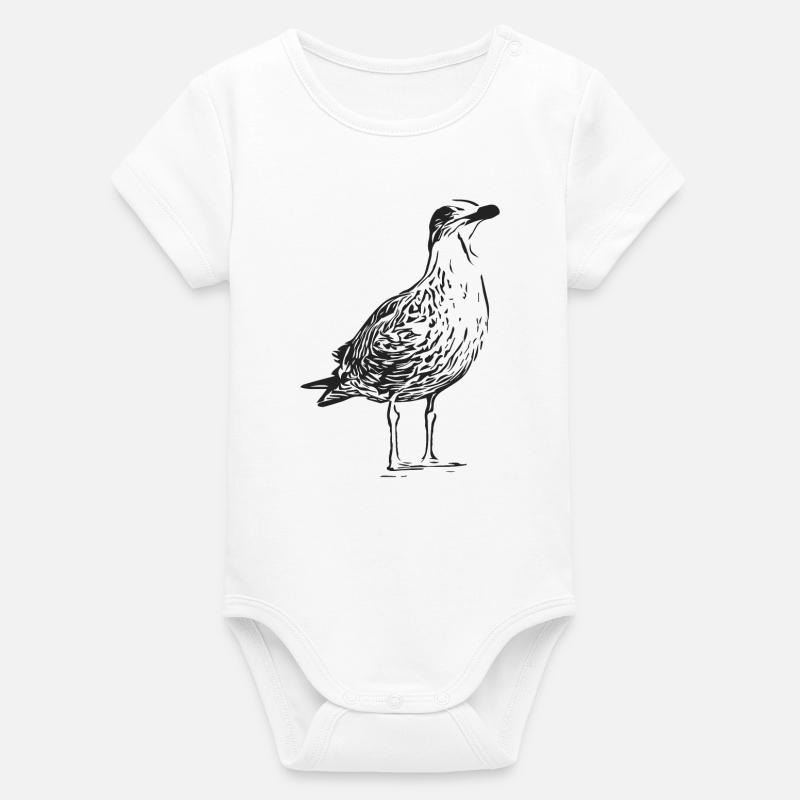 Une belle mouette - Body bébé manches courtes bio Stanley/Stella - blanc