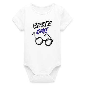 Oma Großmutter Beste Omi Brille Statement - Organic Kurzarm-Babybody von Stanley/Stella - Weiß - Vorne