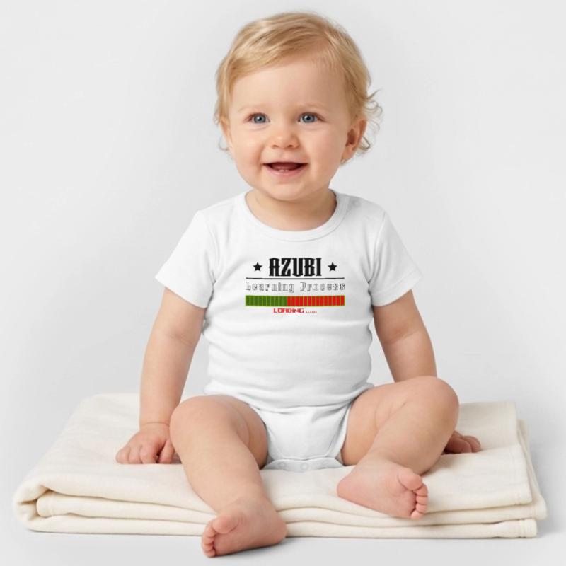 AZUBI learning process loading white tshirt Organic Kurzarm-Babybody von Stanley/Stella