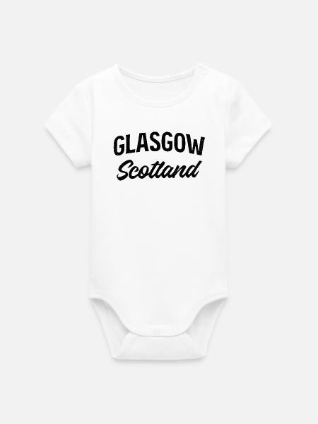 Glasgow Schottland - Organic Kurzarm-Babybody von Stanley/Stella - Weiß