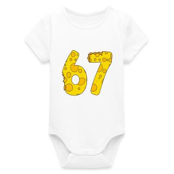 67 years old - 67th birthday gift - 1967 - Organic Short Sleeve Baby Bodysuit by Stanley/Stella - white - Front