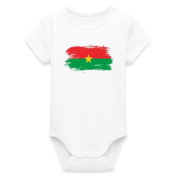 Burkina Faso flag - Organic Short Sleeve Baby Bodysuit by Stanley/Stella - white - Front